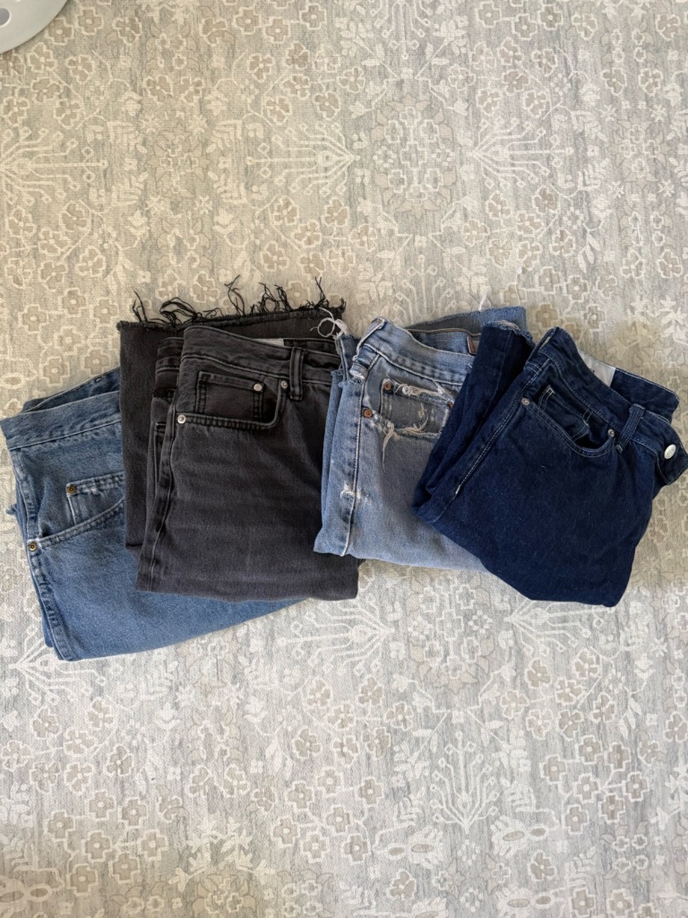 Assorted Mens Jean Short Bundle - Black, Light Blue, Medium Blue, Dark Blue